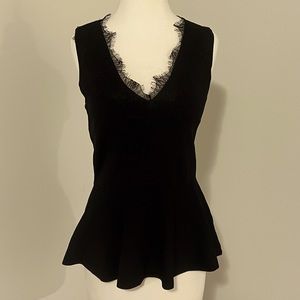 INC black lace shirt. Very flattering.